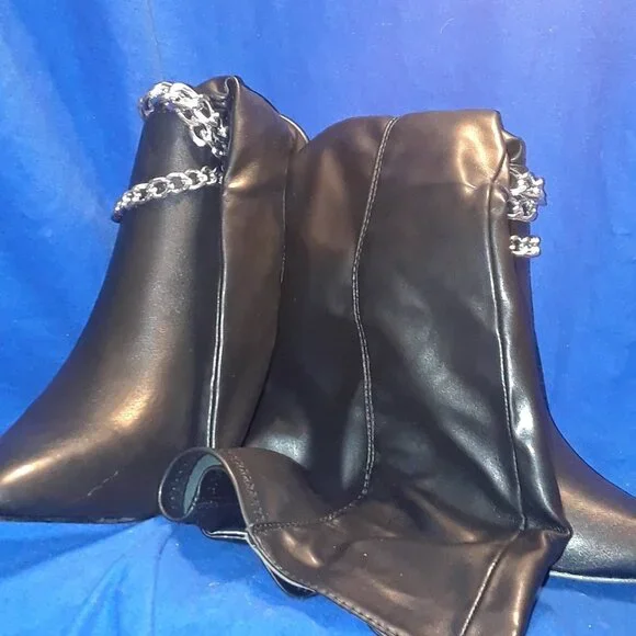 STREET CHIC CHAIN OF FOOLS STILETTO BOOTS - Picture 6 of 6